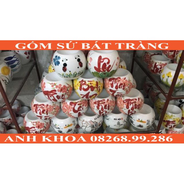 Combo 1 đèn tinh dầu size to và 5 tinh dầu tự chọn hương - Gốm sứ Bát Tràng Anh Khoa