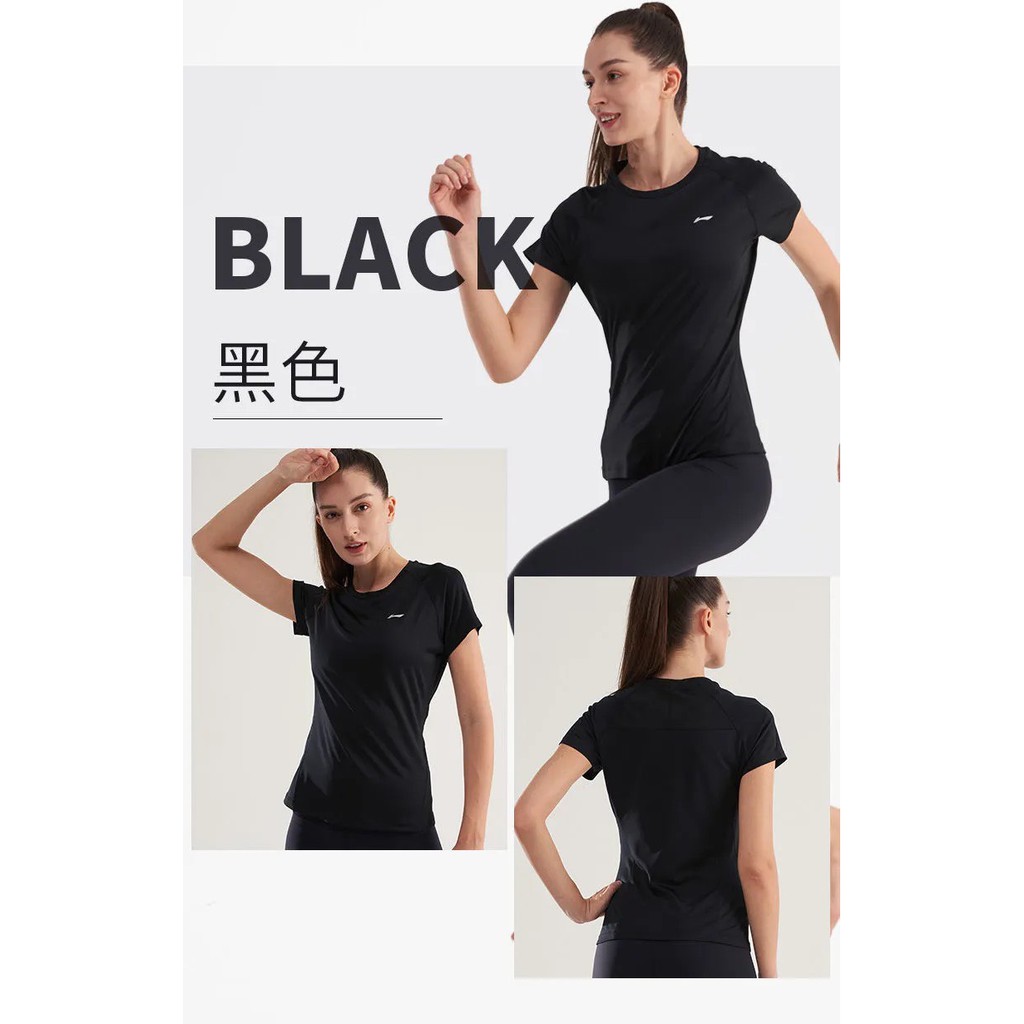 Áo thể thao nữ Lining tập luyện new ATSP348 đen
