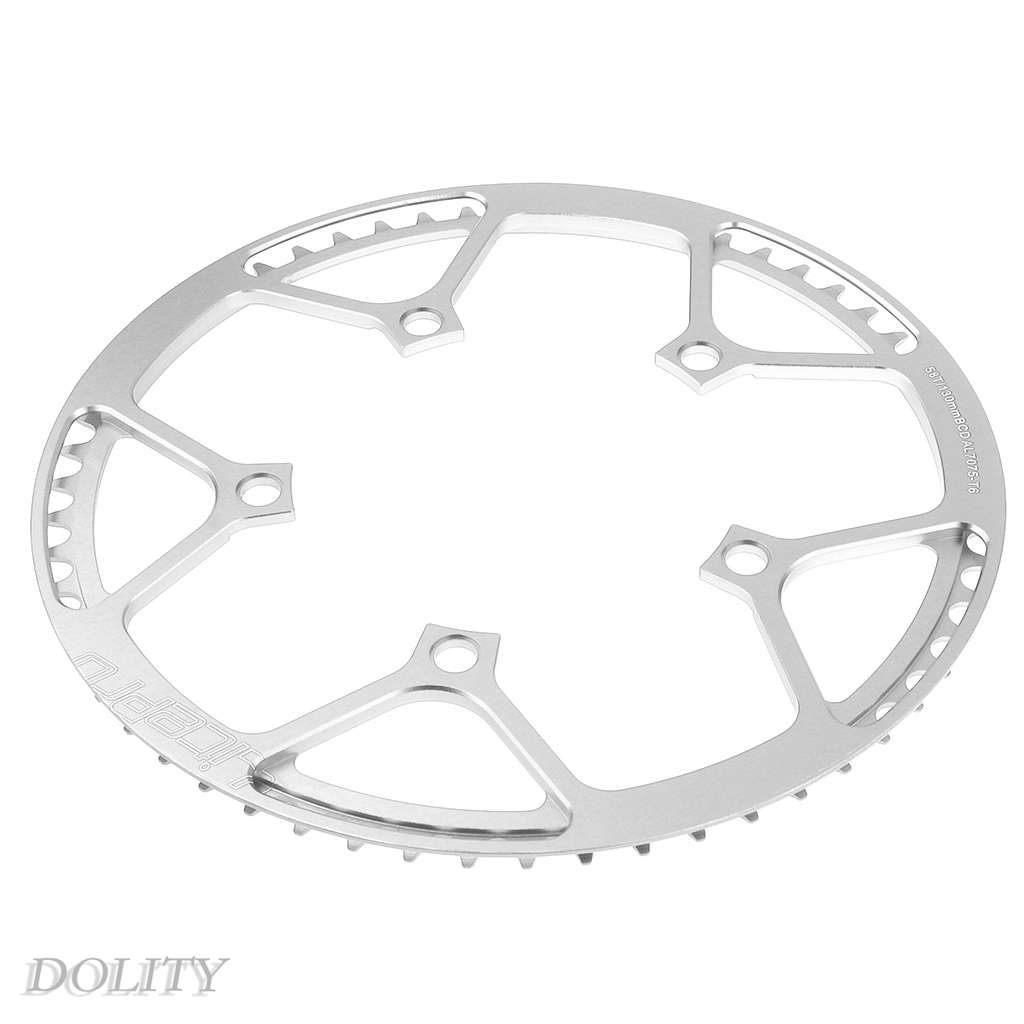 [DOLITY]45T 47T 53T 56T 58T Chainring 130 BCD Single Speed Chain Ring Red 45T