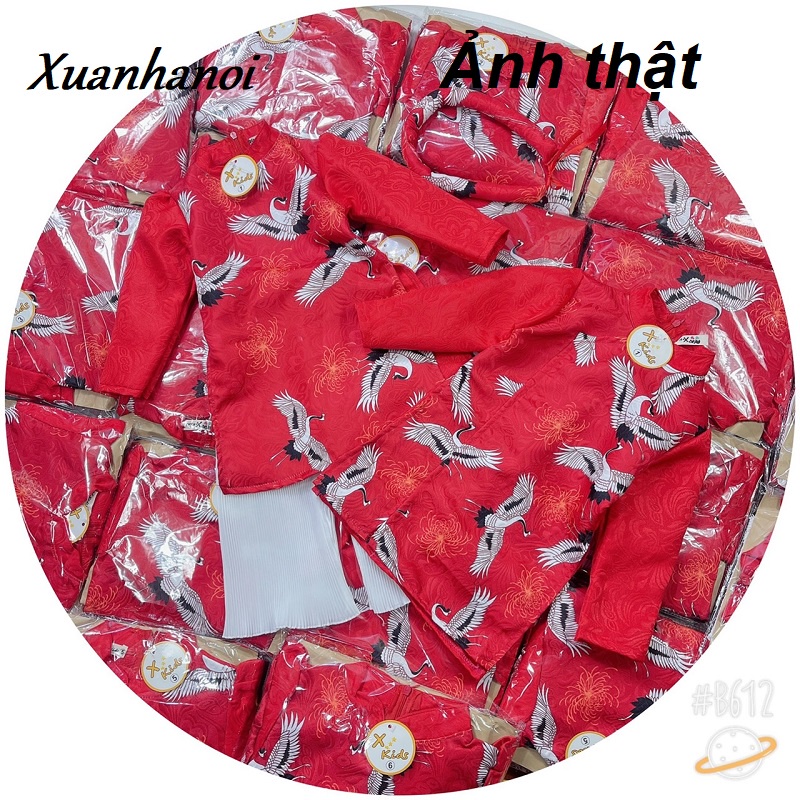 Áo dài các tân bé trai bé gái hồng hạc XHN818
