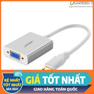 Cáp chuyển đổi Mini Hdmi sang VGA và Audio Cao cấp Ugreen 40217 Chính hãng