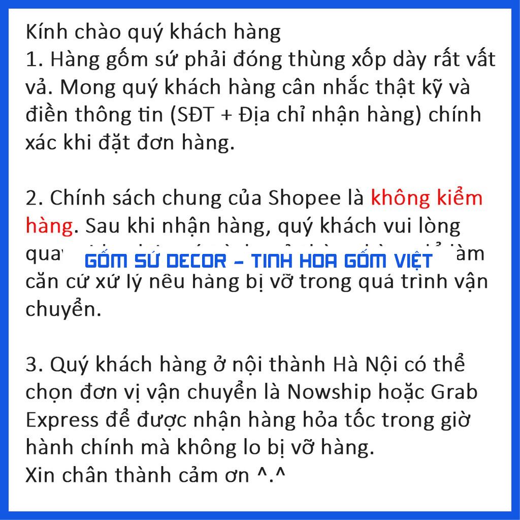 Bình hoa lọ hoa trang trí - Bộ 3 bình hoa - Gốm Sứ Bát Tràng