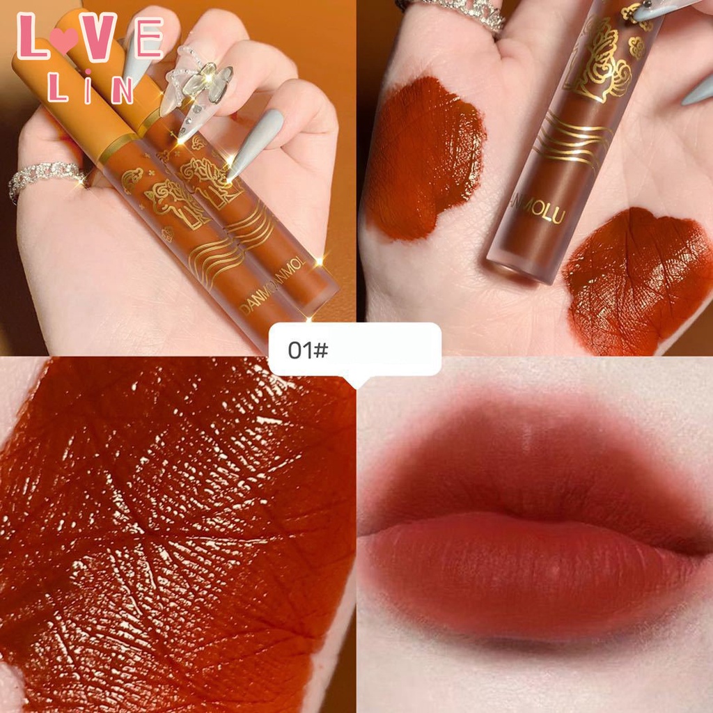 [lovelin] Set 4 Son Kem Màu Nhung Mịn Dưỡng Ẩm Làm Trắng Môi Không Dính Thành Cốc Cho Học Sinh