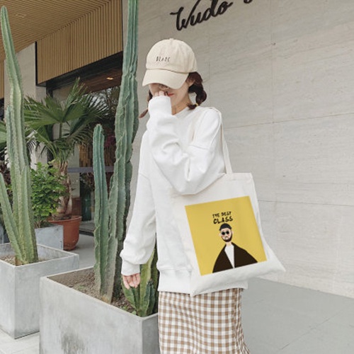 Túi tote vải canvas IBAG nữ phong cách ulzzang dáng unisex in hình the best class N029