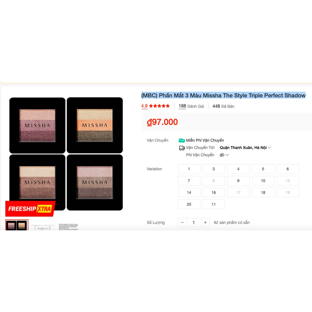 MBC Phấn Mắt 3 Màu Missha The Style Triple Perfect Shadow | BigBuy360 - bigbuy360.vn