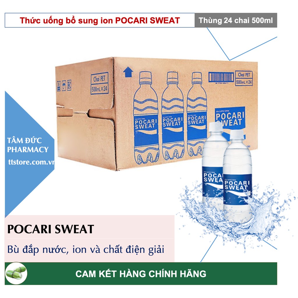 Pocari Sweat [thùng 24 chai] - Thức uống bổ sung Ion Bột Pocari đến từ Nhật Bản