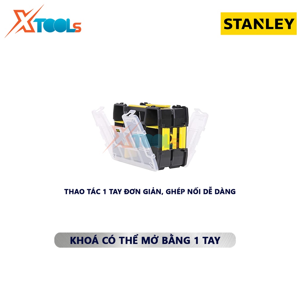 Hộp nhựa đựng mũi khoan, ốc vít Stanley ST14021-8 | thùng đựng đồ nghề có kích thước 290x210x63mm [CHÍNH HÃNG][XTOOLS]