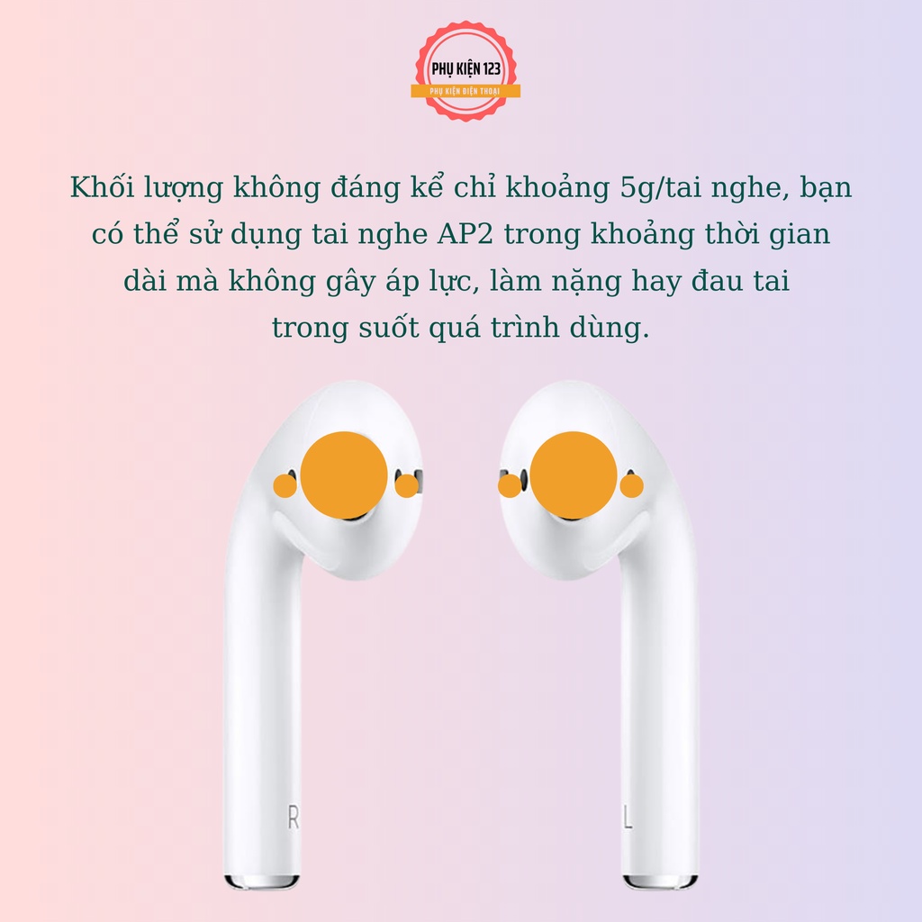 Tai nghe không dây Bluetooth  Ap2 Full chức năng đổi tên định vị âm thanh ấm bass mạnh-Phụ Kiện 123