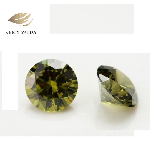 Đá CZ Màu Trà Lục Bảo Cubic Zirconia loại 5A - Kim cương nhân tạo Siêu Cứng Thụy Sỹ