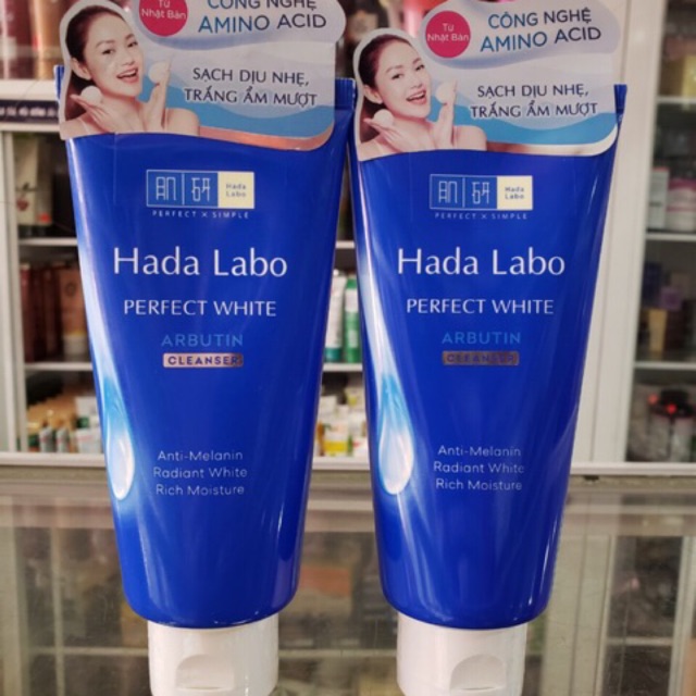 Sữa Rửa Mặt Dưỡng Trắng Hada Labo Perfect White Arbutin Cleanser (80g)