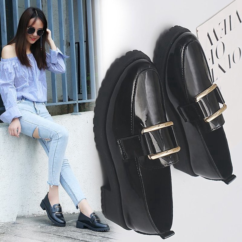 Giày IELGY bằng vải oxford phong cách Hàn Quốc trẻ trung thanh lịch thời trang cho nữ