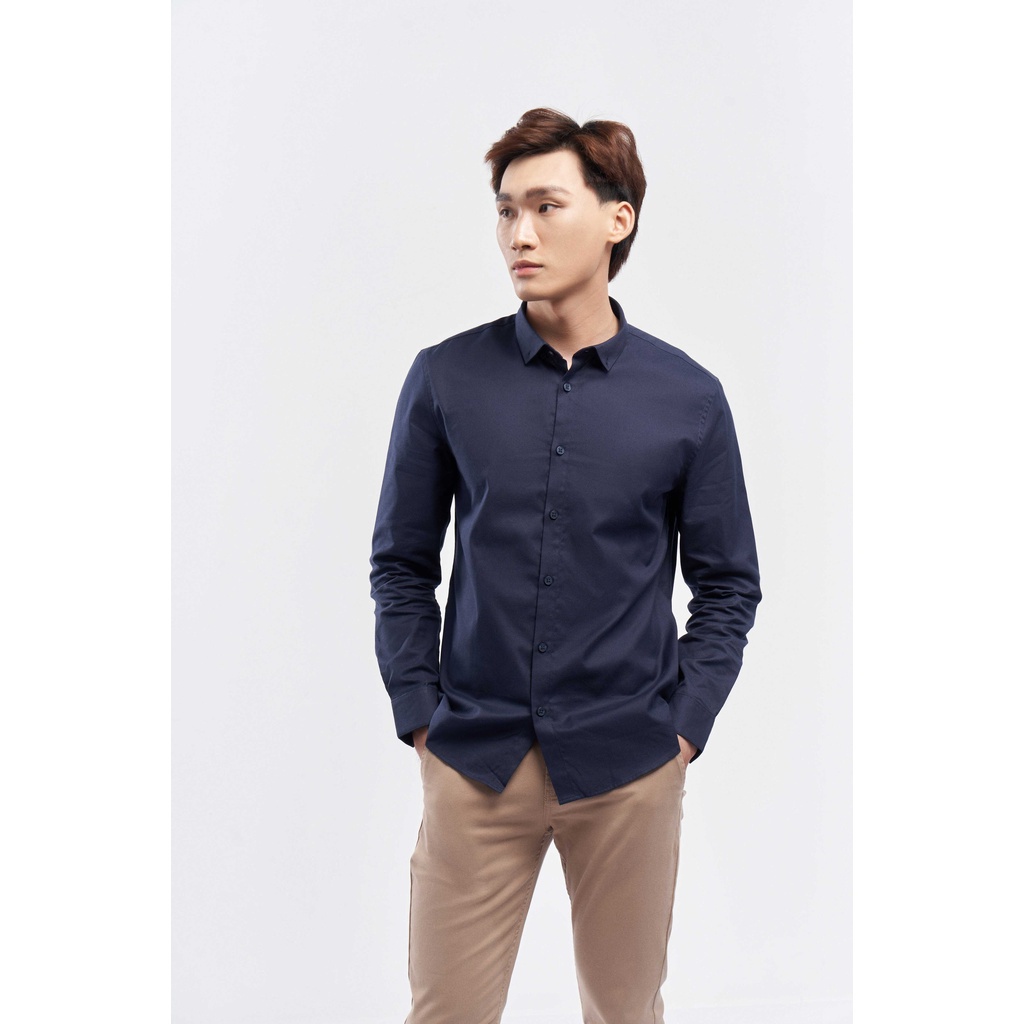 Áo Sơ Mi Nam Tay Dài Trơn Form Fitted - Routine 10F20SHL039