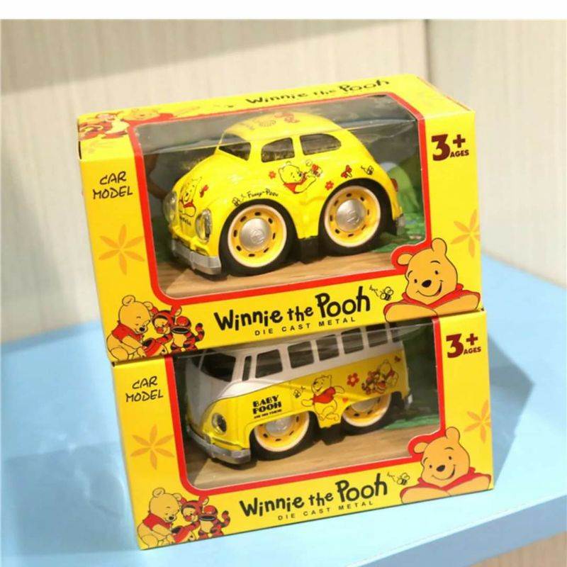 Đồ chơi oto sắt chạy pin hình siêu nhân người nhện spiderman, gấu poor, mèo kitty cho bé