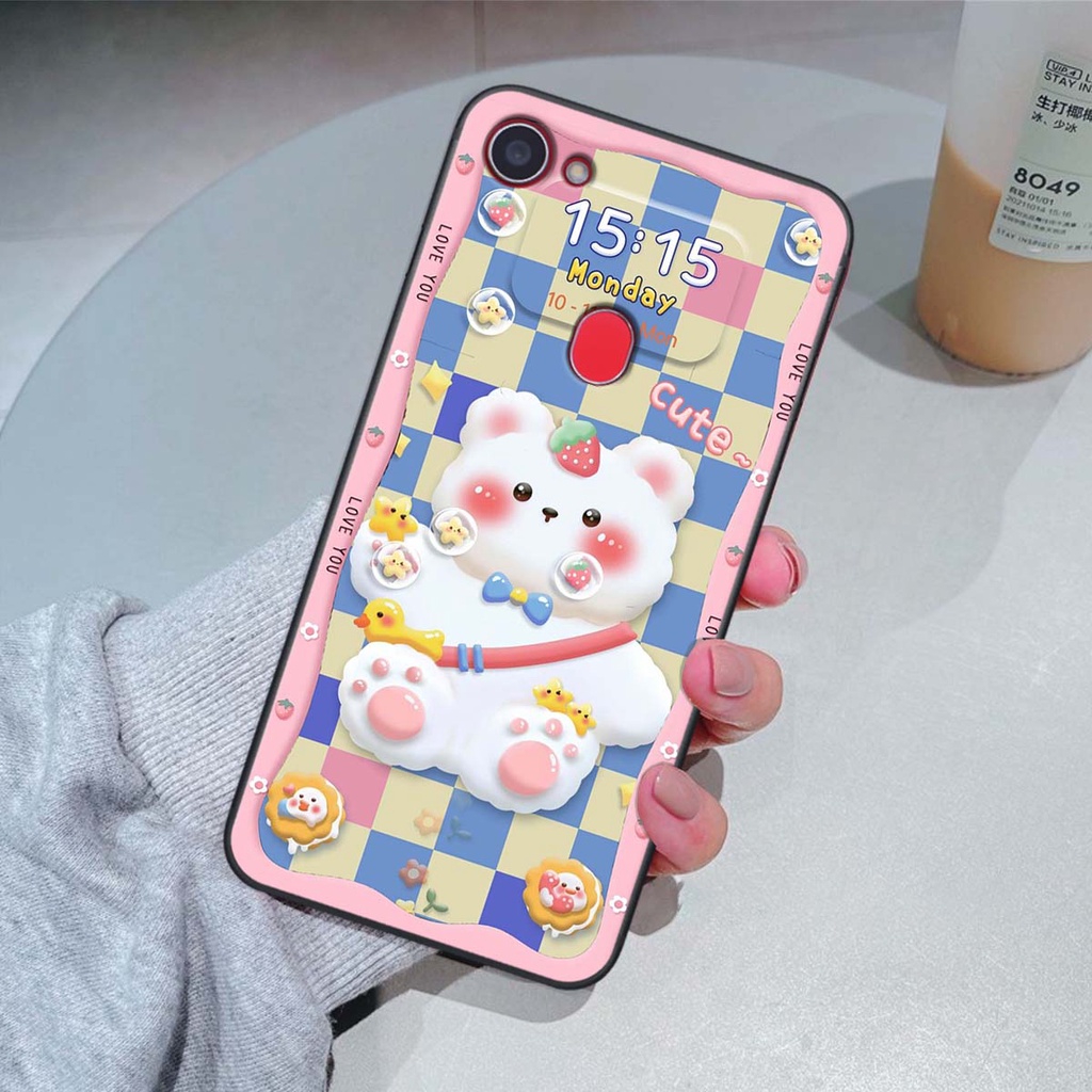 Ốp lưng Oppo F5 / F5 Youth / F7 in hình gấu cute,bò sữa 3D cute dễ thương bảo vệ điện thoại.