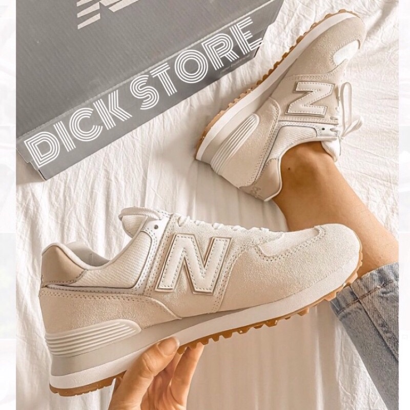 &gt;ẢH THẬT-HÀNG THẬT&lt; Giày sneaker N 574 nâu sữa vàng dành cho nữ