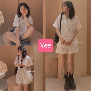 Set Đồ Nữ Áo Blazer Ngắn Tay Mix Quần Short Cạp Cao Form Rộng 🍑 Bộ Vest Nữ Trắng Đẹp Sang Chảnh_veestore