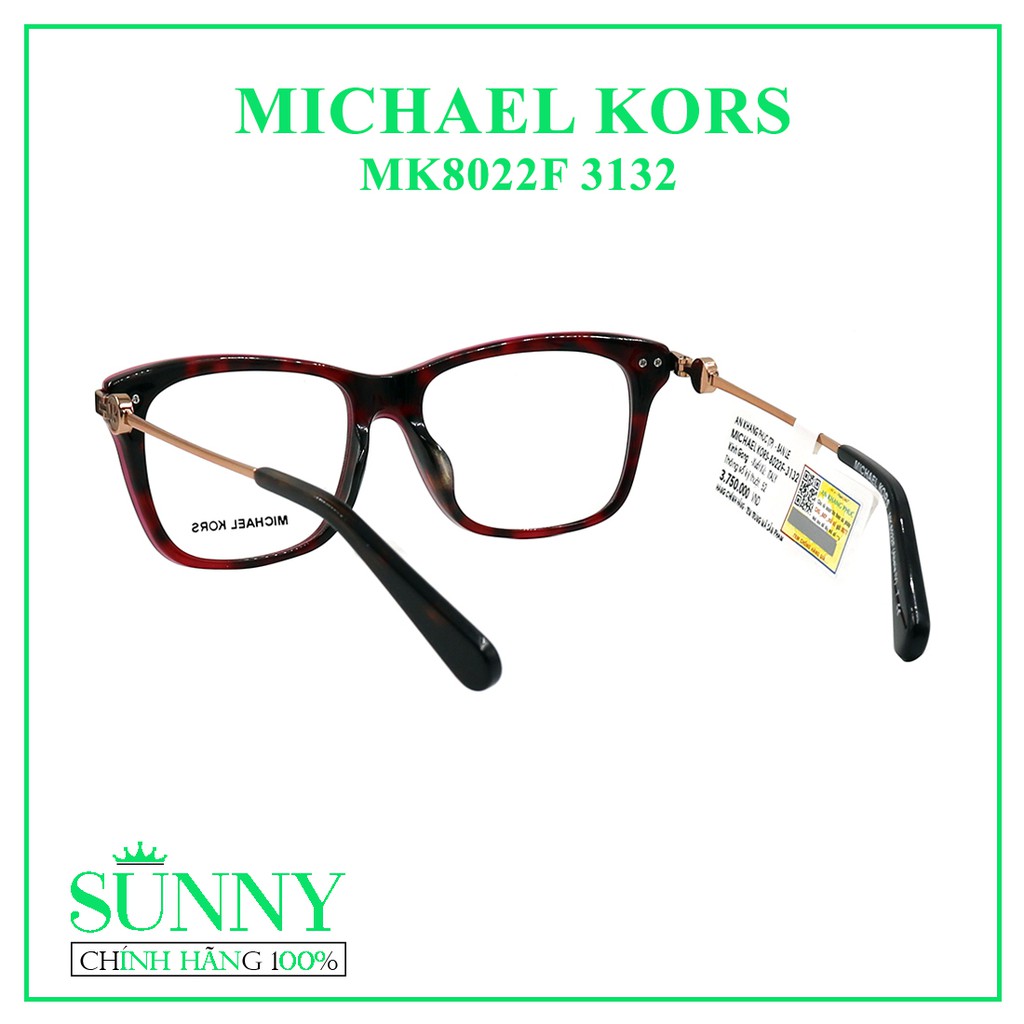 Gọng kính thời trang Michael Kors MK8022F 3132 chính hãng, thiết kế dễ đeo bảo vệ mắt