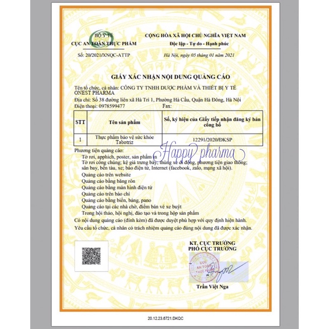 TABOTRIZ - Chất xơ hoà tan cho người bị táo bón, trĩ