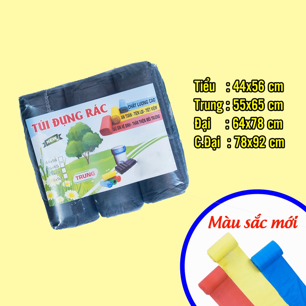 Túi Đựng Rác Phân Hủy Sinh Học 1KG | Có màu Đen và 3 Màu | Bao nilong tự hủy giá rẻ