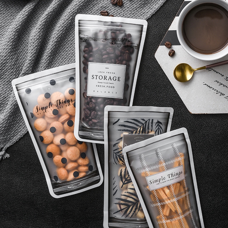 4Pcs Reusable  Food Preservative Zipper Bag / Snacks Mason Jar Bottles Bags / Fresh Food Storage Bag