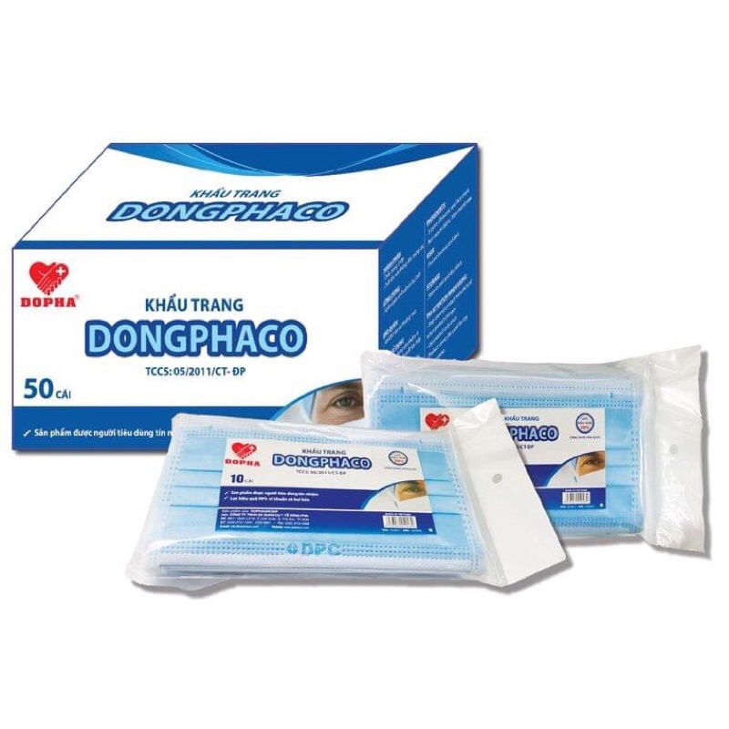 Khẩu trang y tế cao cấp DONGPHACO 3 lớp hộp 50 cái