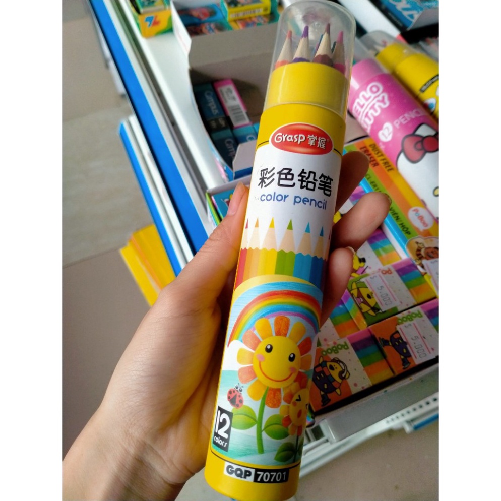 Bút Chì Màu Dạng Ống Không Độc Hại An Toàn Cho Bé HAPPY KIDS247