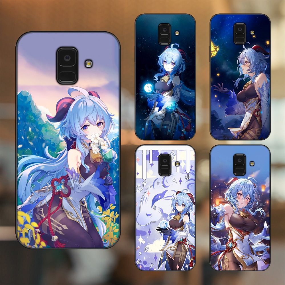 Ốp lưng Samsung A5 2018, A6 2018, A8 2018, J6 2018, A8 Plus viền đen in hình Ganyu Genshin Impact