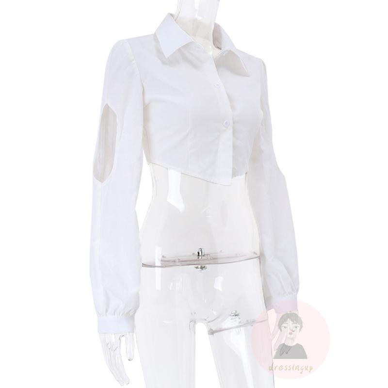 Áo Sơ Mi Tay Dài Màu Trắng Thời Trang Dành Cho Nữ