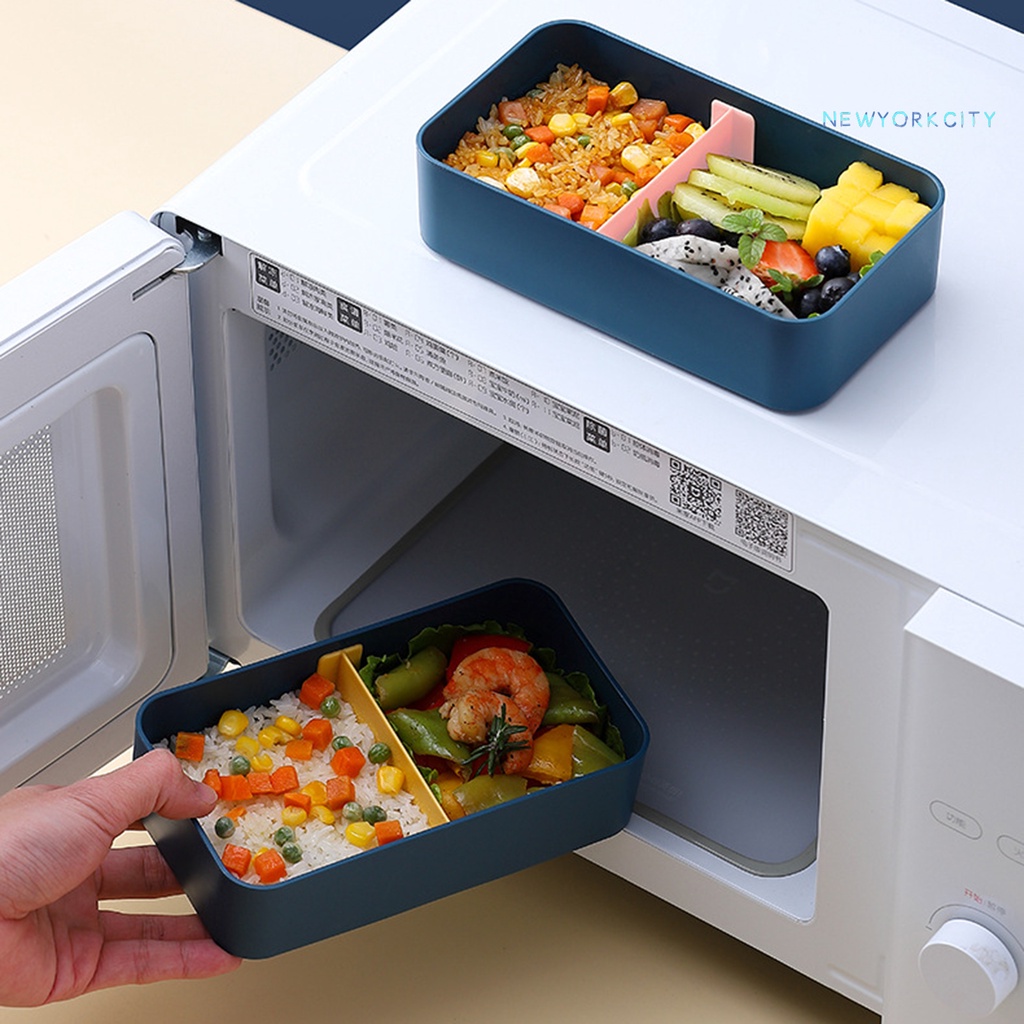 Hộp Đựng Cơm Trưa NYC 720ml Bằng Silicone Chịu Nhiệt Thiết Kế Chia Ngăn Tiện Dụng