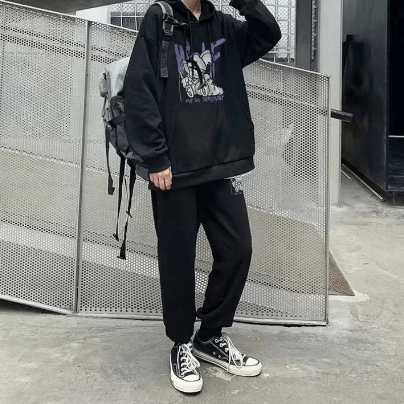 Áo hoodie Dáng Rộng In Họa Tiết Hoạt Hình Phong Cách hip hop Nhật Bản Chất Lượng Cao Thời Trang Cho Nam Và Nữ