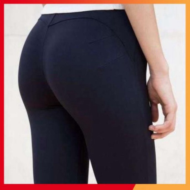Quần Legging Nâng Mông Chất Cotton Loại 1 Dầy Dặn, Quần Bó Cạp Cao Hàng Loại Đẹp Gen Bụng Không Lộ