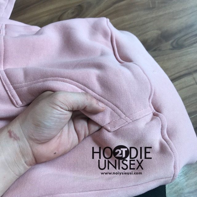 Áo Hoodie Unisex 2T Store H12 Hồng Ruốc - Áo Khoác Nỉ Chui Đầu Nón 2 Lớp Dày Dặn Siêu Đẹp