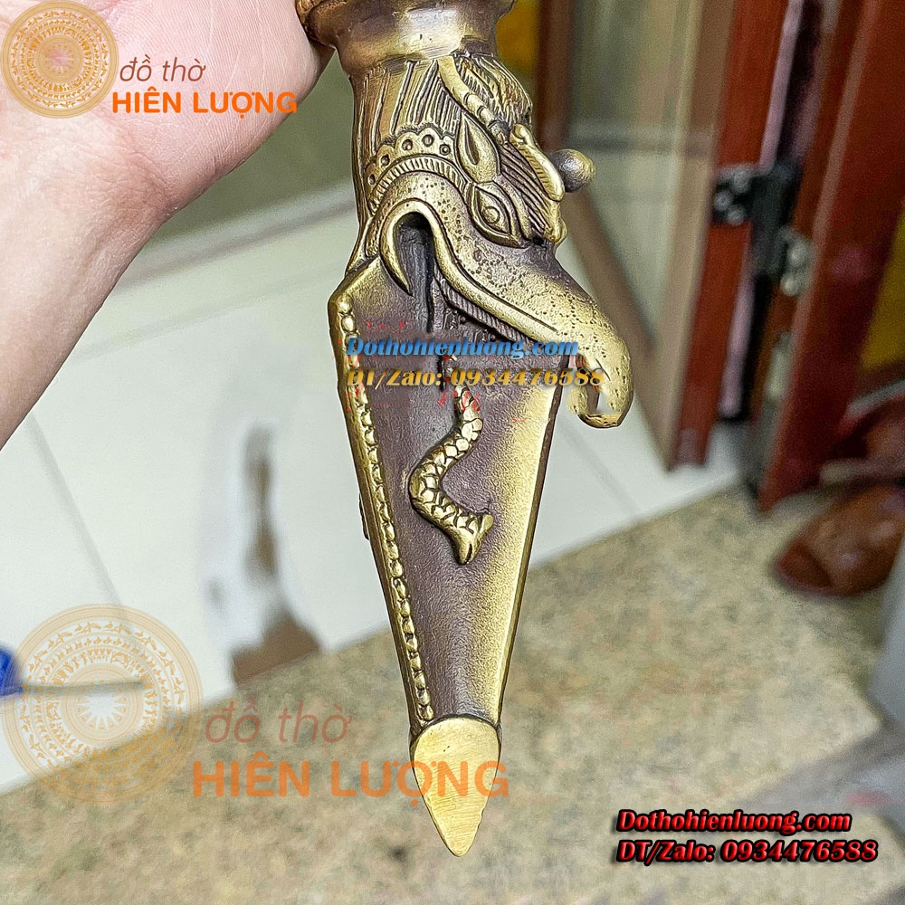 Dao Phổ Ba  Bằng Đồng Màu Vàng Dài 37cm, Nặng 1kg - Pháp Khí Mật Tông Tây Tạng