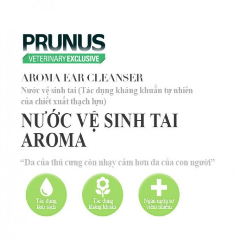Dung dịch vệ sinh tai cho chó mèo Prunus Aroma Ear Cleanser