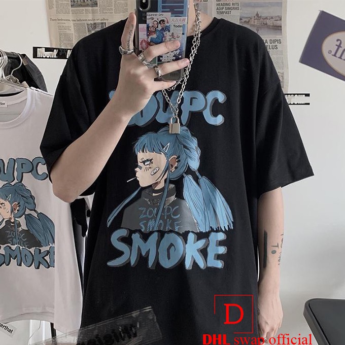 Áo thun nam nữ tay lỡ unisex form rộng phong cách ulzzang Pi fashion