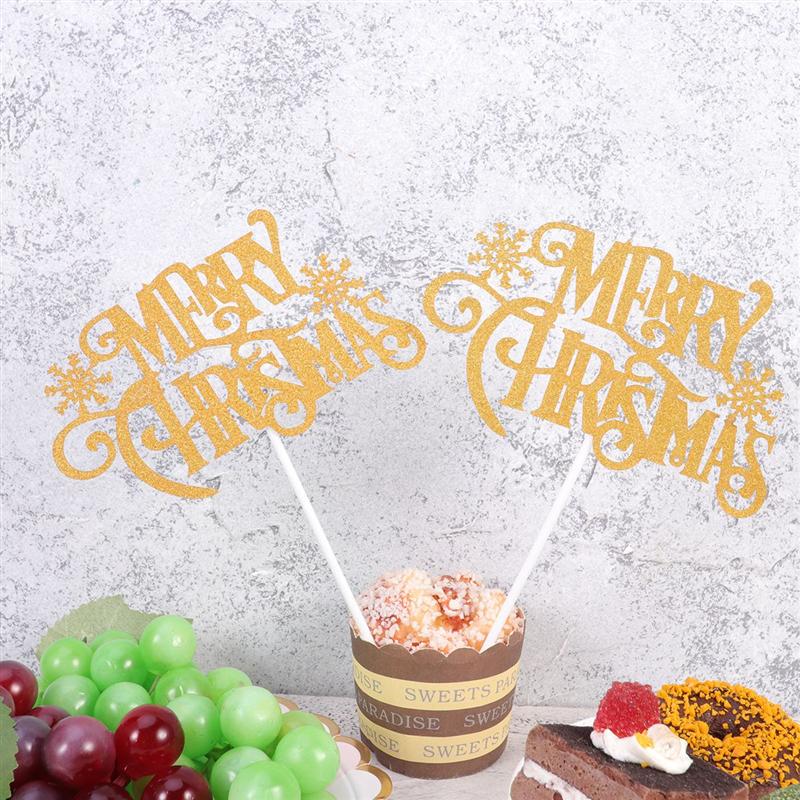 Topper Trang Trí Bánh Kem Hình Chữ Merry Christmas