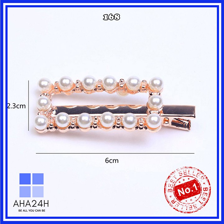 KẸP TÓC ĐÍNH NGỌC TRAI NHÂN TẠO MIX ĐÁ SÀNH ĐIỆU AH168