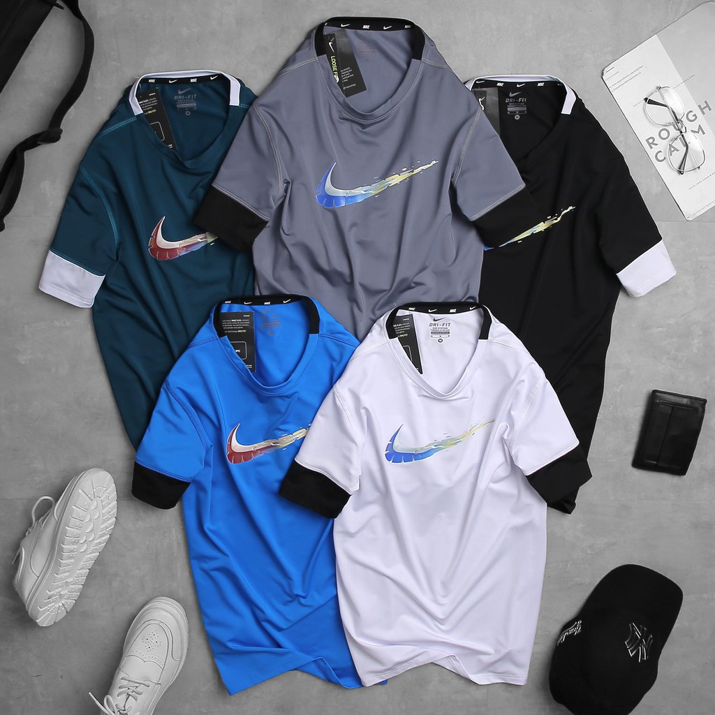 Áo thun thể thao nam họa tiết phối độc đáo chất liệu thun co dãn thấm hút mồ hôi cực tốt AT09 | BigBuy360 - bigbuy360.vn