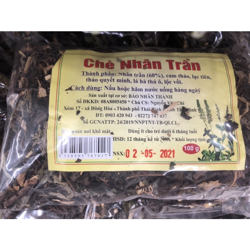 Chè, trà nhân trần thanh nhiệt 100g