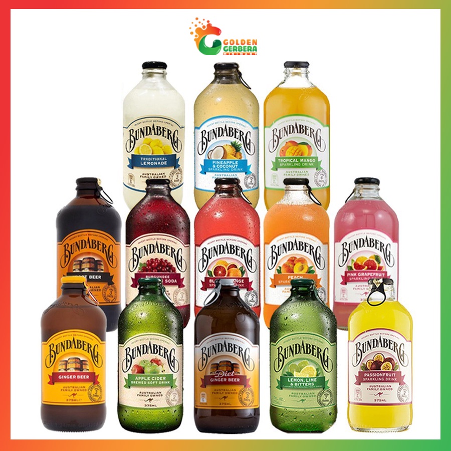 Nước Trái Cây Có Gas Bundaberg Nhiều Vị Nhập Khẩu Úc 375ml Giá Tốt