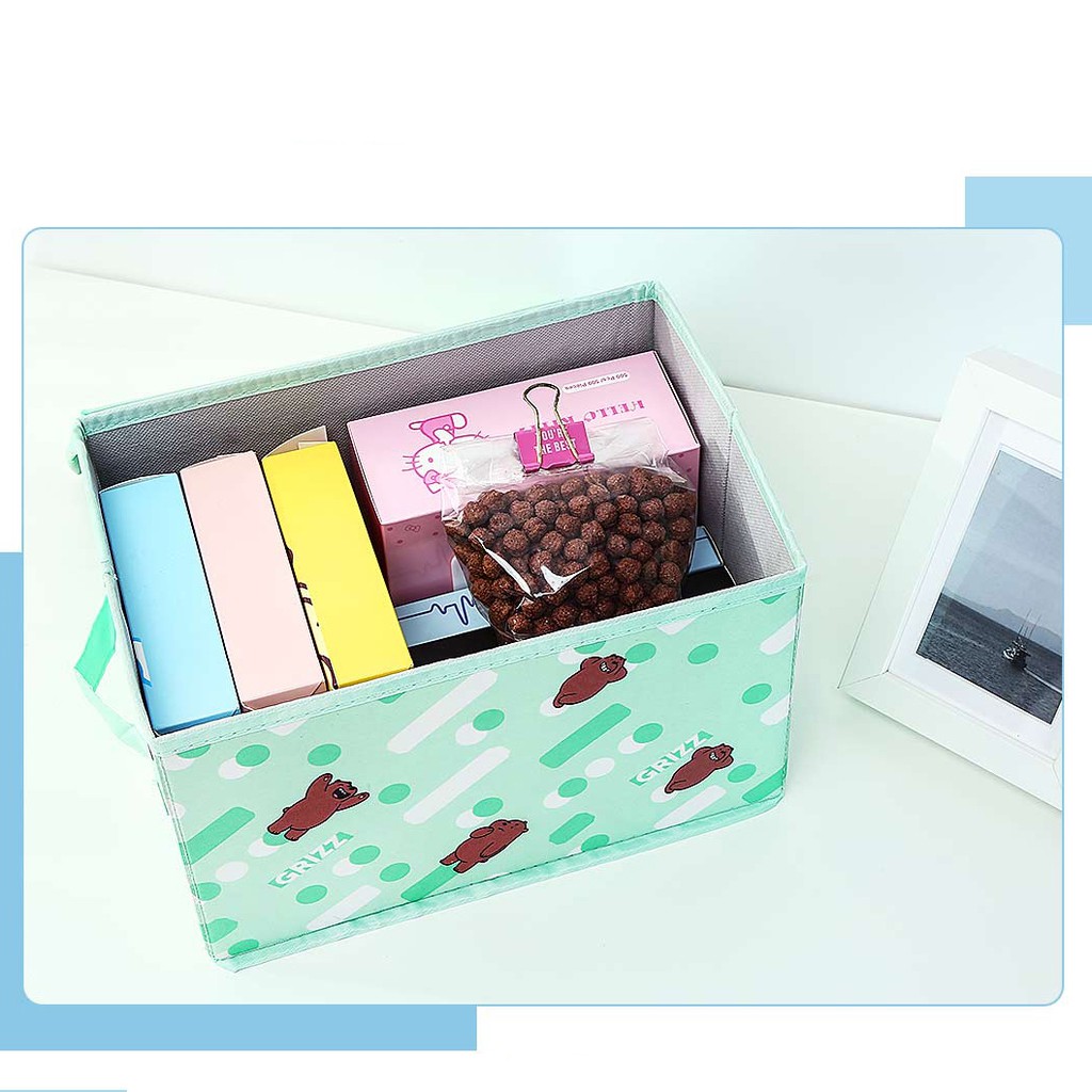 Hộp túi vải giỏ đựng đồ có thể xếp gọn anh em gấu Bare Bear Chúng tôi đơn giản là gấu