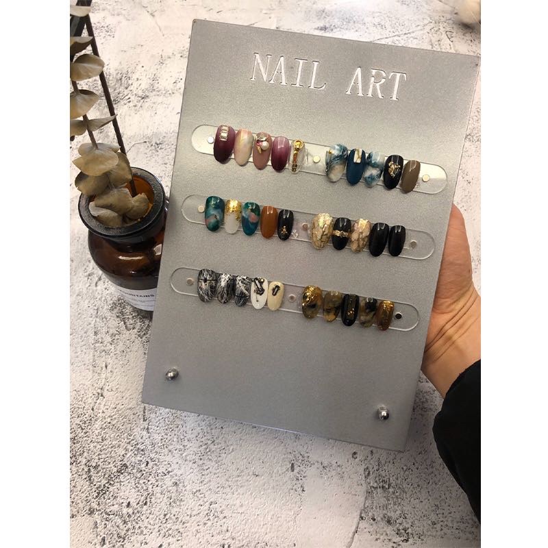Bộ sản phẩm Bảng trưng mẫu và nam châm bày mẫu móng sơn nghệ thuật nail bằng kim loại