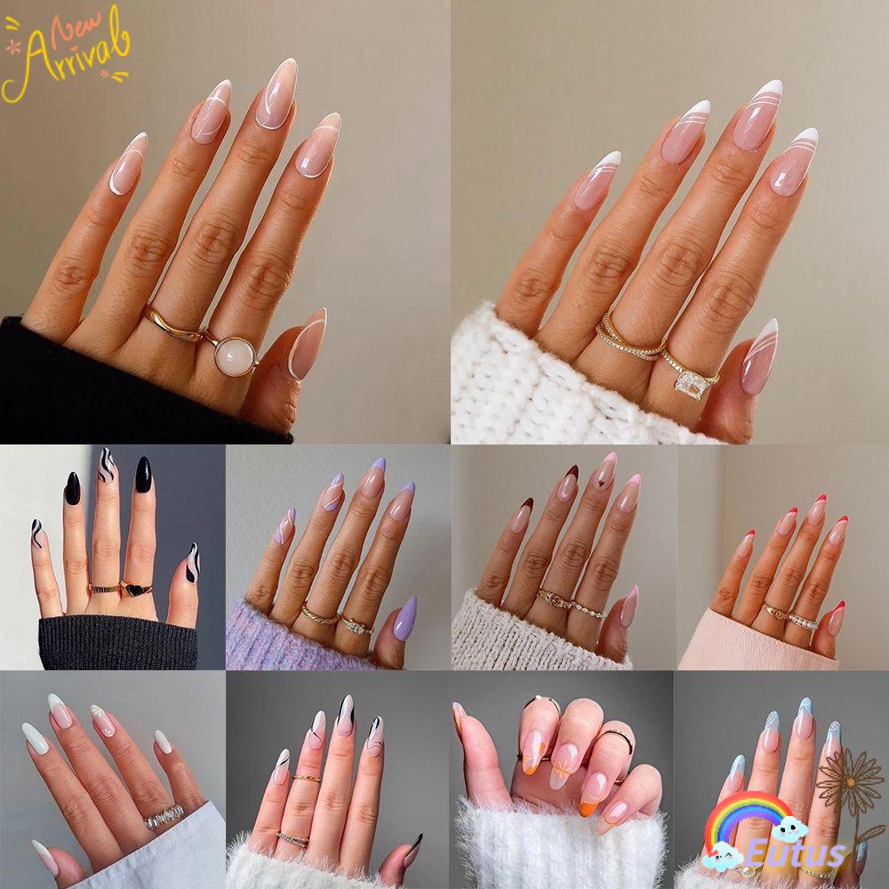 Bộ 24 Móng Tay Giả Che Phủ Toàn Diện Có Thể Tháo Rời