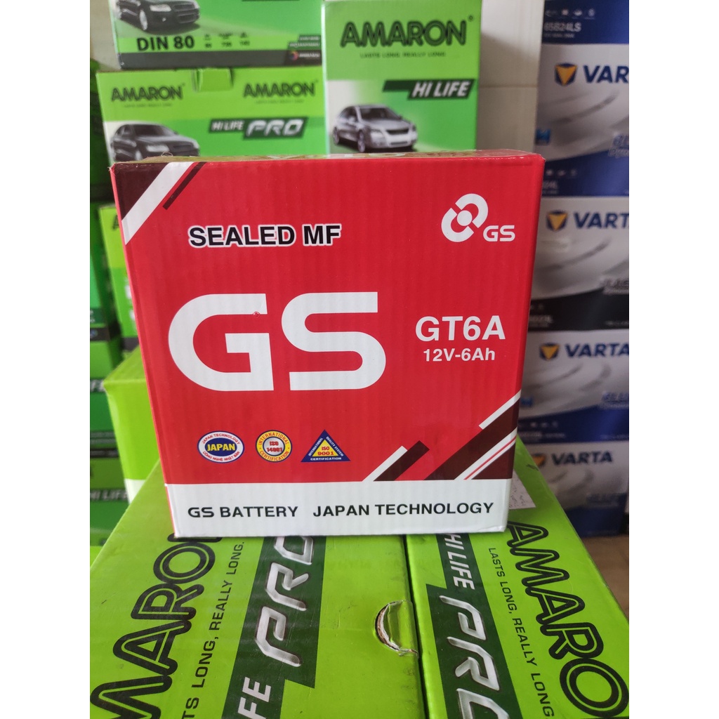 BÌNH ẮC QUY XE MÁY GS GT6A 12V-6AH