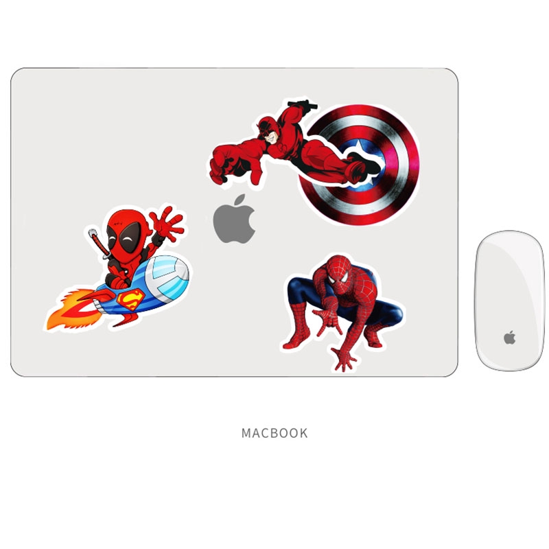 Set 30 Miếng Dán Dạ Quang Hình Siêu Anh Hùng Marvel Trang Trí Laptop / Tủ Lạnh / Điện Thoại