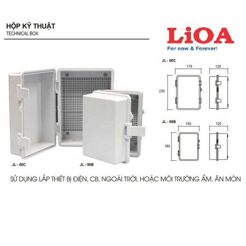 Tủ điện LiOA nhựa ngoài trời JL 00B  JL 00C