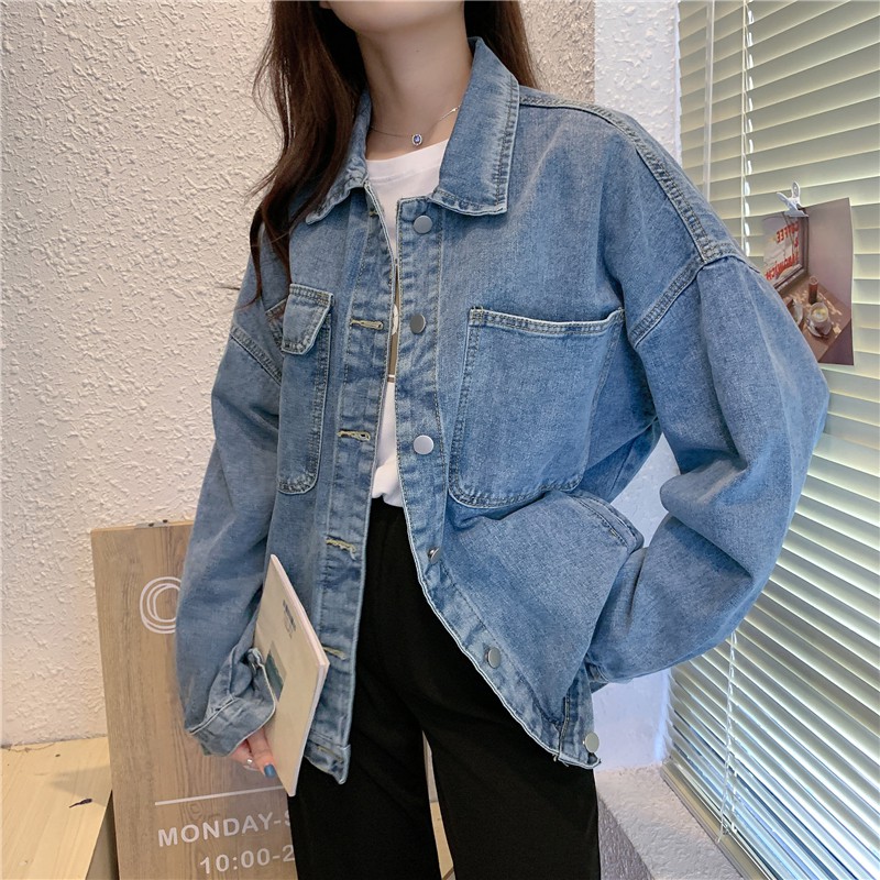(có ảnh thật, bigsize 45-100kg) Áo khoác denim nữ size lớn béo mùa xuân và mùa thu