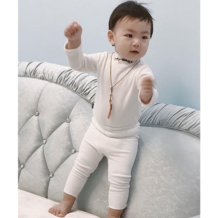 Bộ quần áo trẻ em cổ lọ Minky Mom Baby cho bé trai bé gái chất cotton cao cấp siêu co giãn và mềm mịn 6-18kg