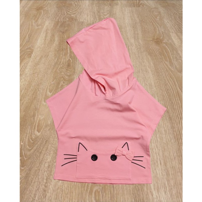áo hiphop có mũ có túi hình mặc mèo phía trước hàng của KIDSTYLE