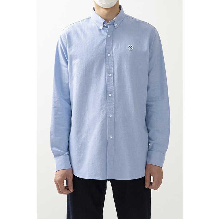 OWL BRAND® LOGO OXFORD SHIRT - Áo sơ mi hình thêu đơn giản / Babyblue